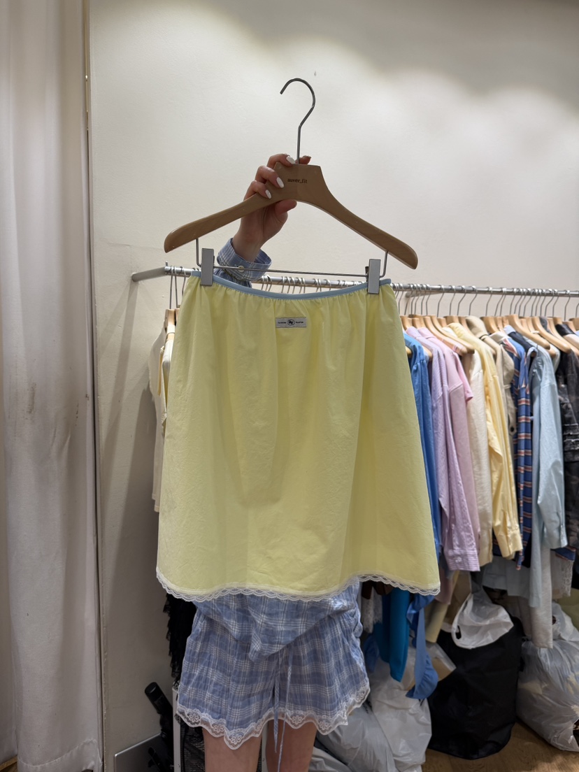 AUVERFIT韓國直郵實拍女士新款26春夏半身裙中短裙棉質褶皺AUVERFIT半身裙/中短裙圖色3