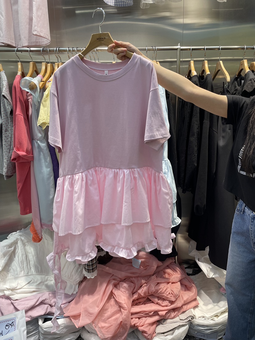 MENDL S韓國直郵女裝新款人氣推薦休閑襯衫蕾絲衫不對稱MENDL S襯衫/蕾絲衫圖色2