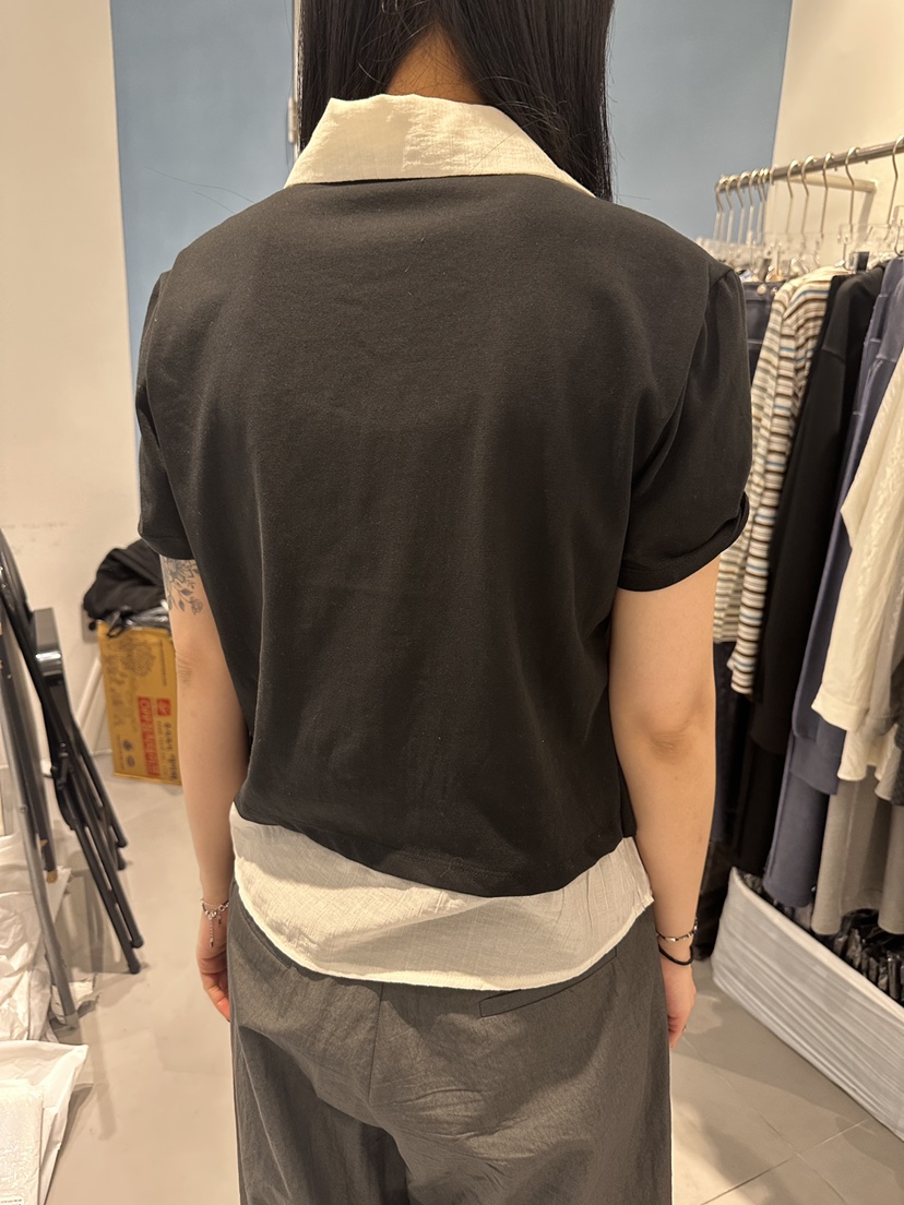 TAKE TEE韓國東大門代購女裝新款26春夏襯衫蕾絲衫假兩件TAKE TEE襯衫/蕾絲衫