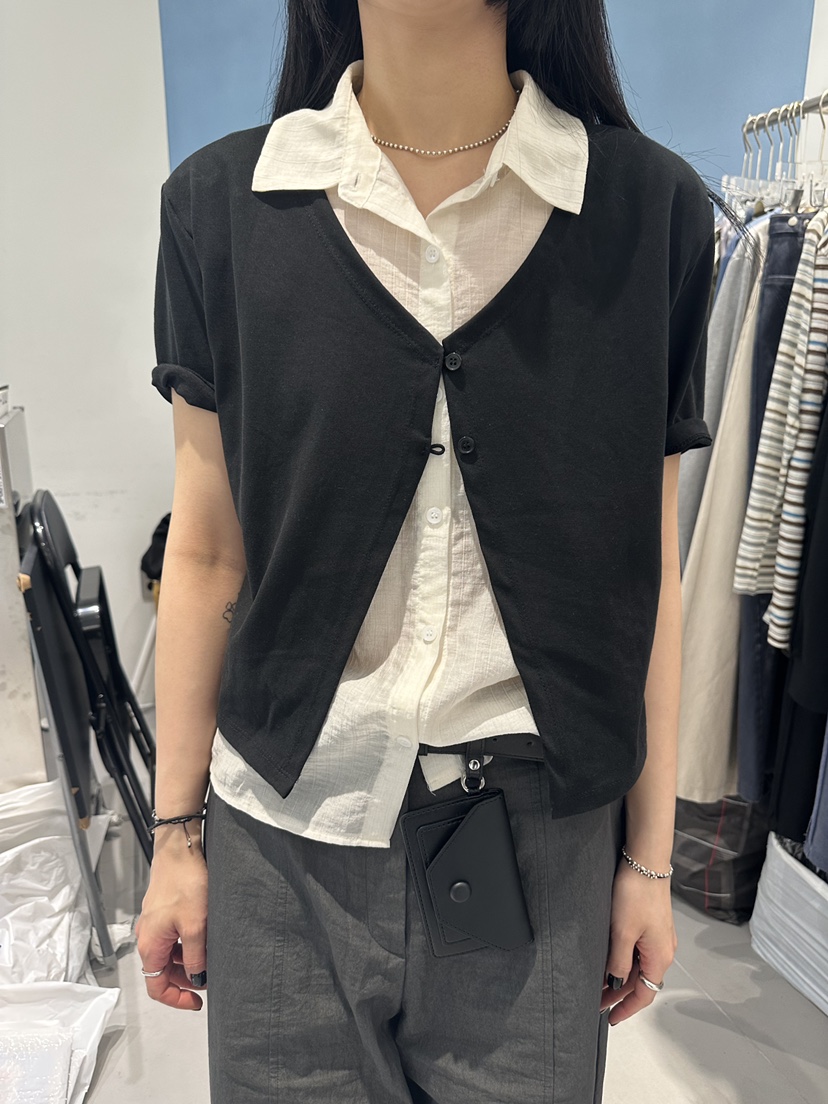 TAKE TEE韓國東大門代購女裝新款26春夏襯衫蕾絲衫假兩件TAKE TEE襯衫/蕾絲衫圖色2