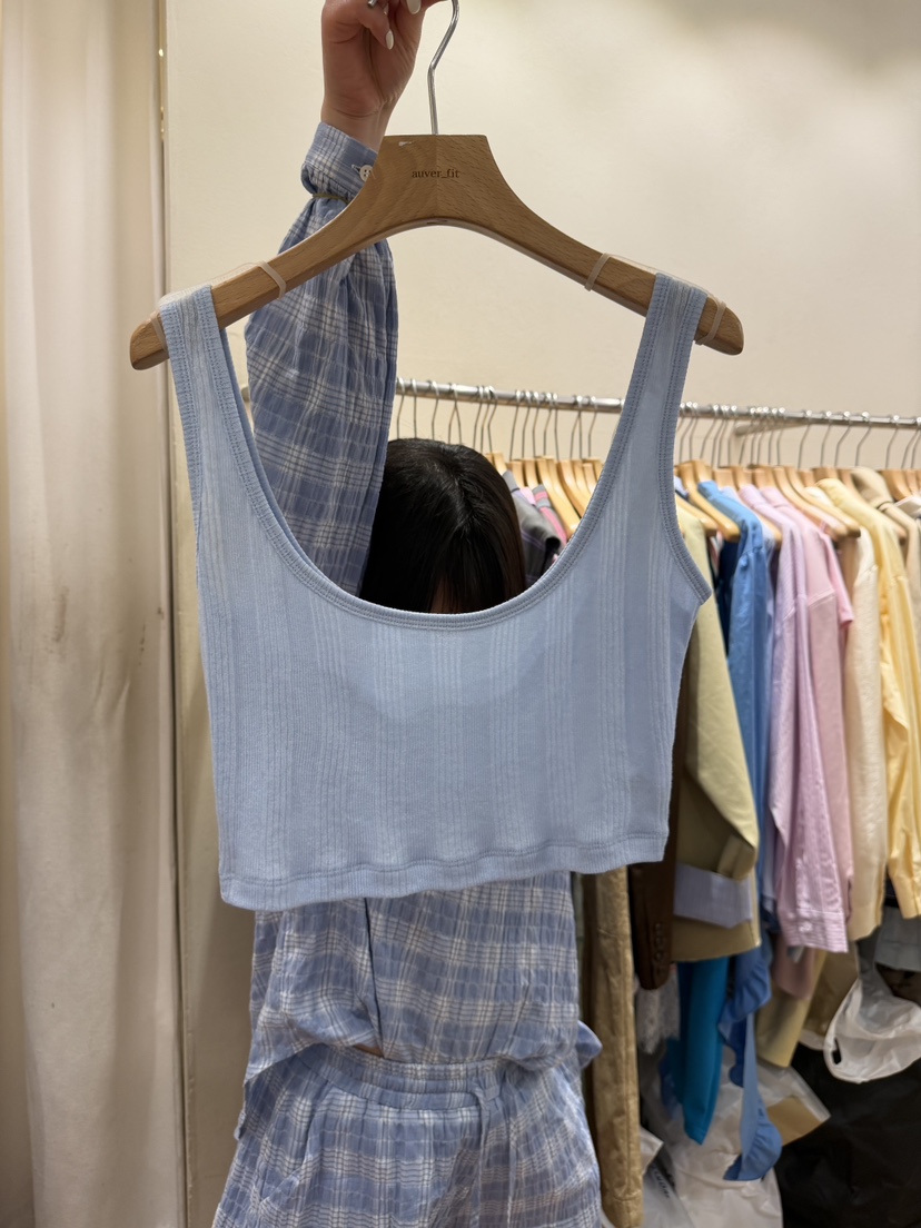 AUVERFIT韓國直郵實拍女裝新款職業26春夏熱賣吊帶背心羅紋AUVERFIT吊帶/背心圖色4