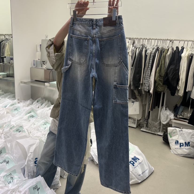 PADO韓國直郵女士新款職業熱賣推薦時尚26春夏牛仔褲復古PADO牛仔褲