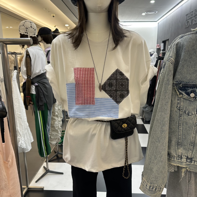 LADYBLACK/THE BLACK韓國代購女士新品休閑時尚T恤刺繡LADYBLACK/THE BLACKT恤