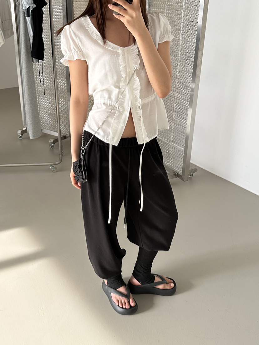 VIVE韓國直郵女士新品熱賣休閑人氣推薦26春夏休閑褲華夫格VIVE休閑褲