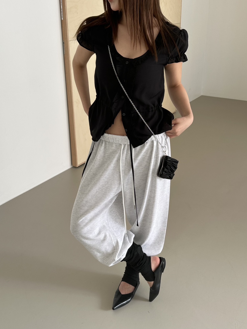 VIVE韓國直郵女士新品熱賣休閑人氣推薦26春夏休閑褲華夫格VIVE休閑褲