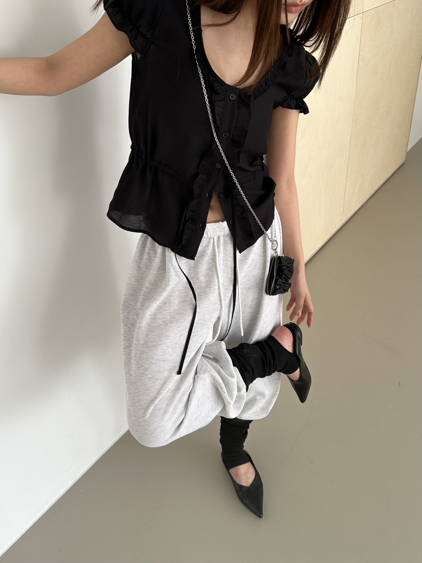 VIVE韓國直郵女士新品熱賣休閑人氣推薦26春夏休閑褲華夫格VIVE休閑褲