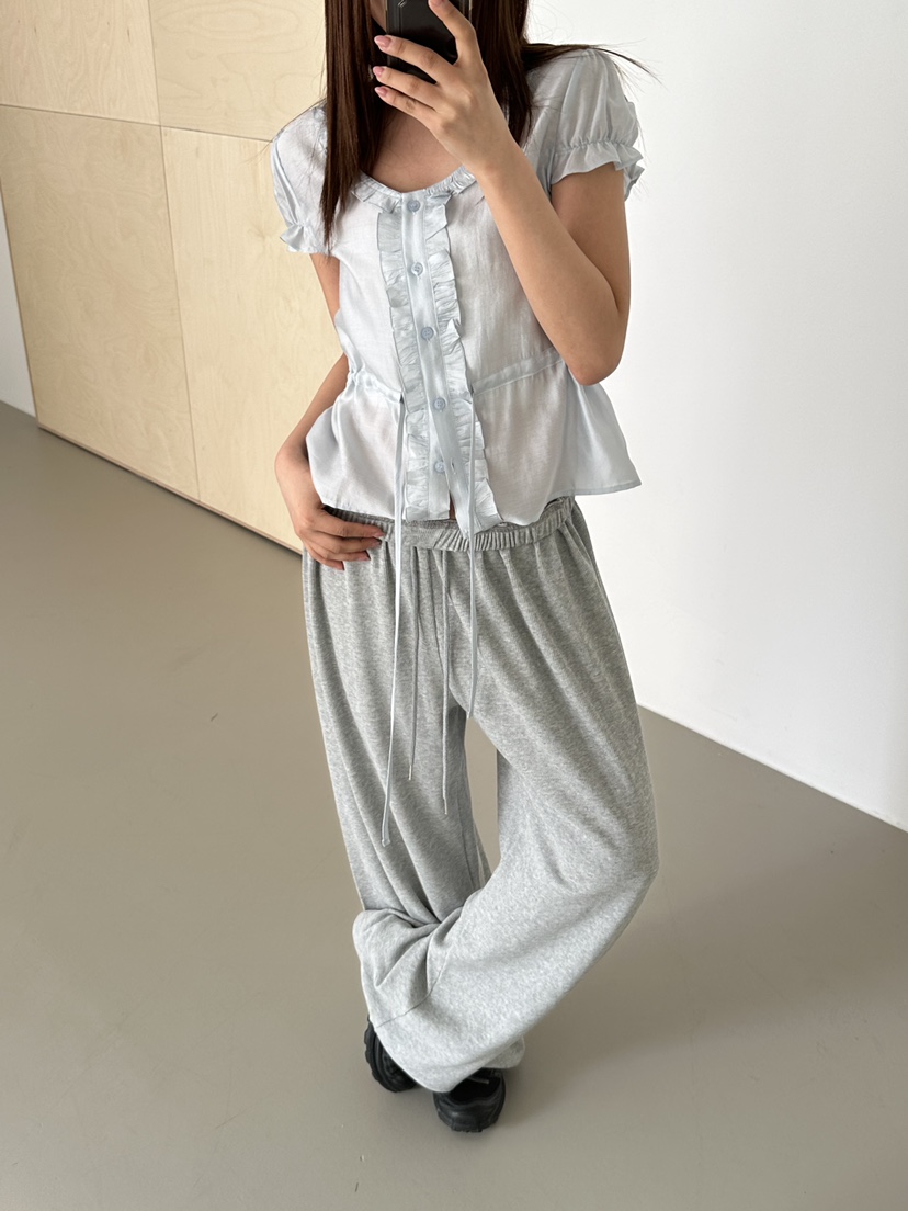 VIVE韓國直郵女士新品熱賣休閑人氣推薦26春夏休閑褲華夫格VIVE休閑褲