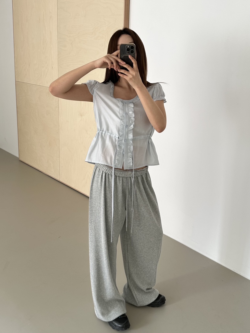 VIVE韓國直郵女士新品熱賣休閑人氣推薦26春夏休閑褲華夫格VIVE休閑褲