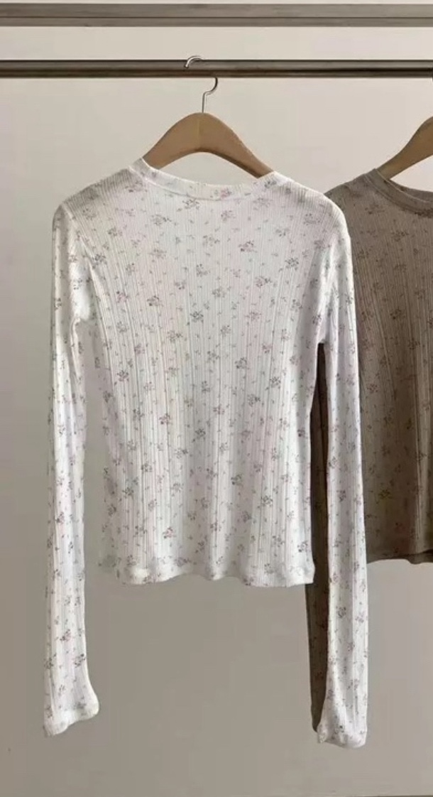 CHAV韓國直郵女裝新品26春夏推薦時尚休閑人氣職業長袖T恤CHAV長袖T恤圖色2粉色花