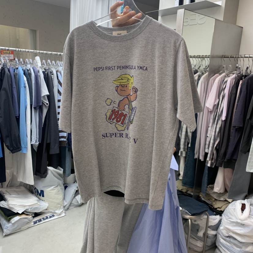 LEESEED-A韓國直郵女裝新品26春夏時尚人氣熱賣休閑T恤蕾絲SEeD/LEESEEDT恤圖色2