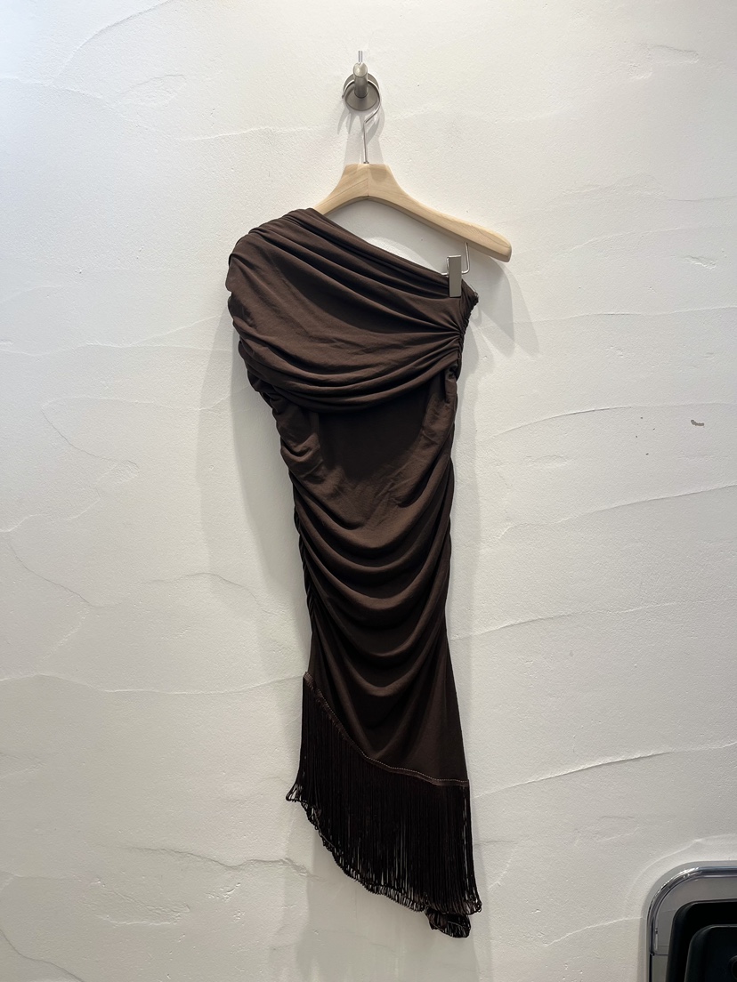 BROWN PAPER-S韓國直郵實拍女士新款26春夏連衣裙流蘇褶皺BROWN PAPER-S連衣裙圖色3