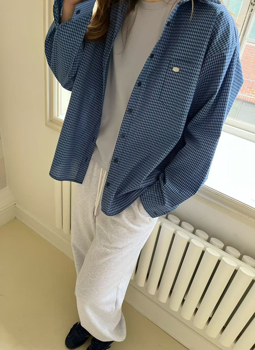 J CRANE-A韓國直郵女士新款職業熱賣時尚襯衫蕾絲衫格子J CRANE襯衫/蕾絲衫