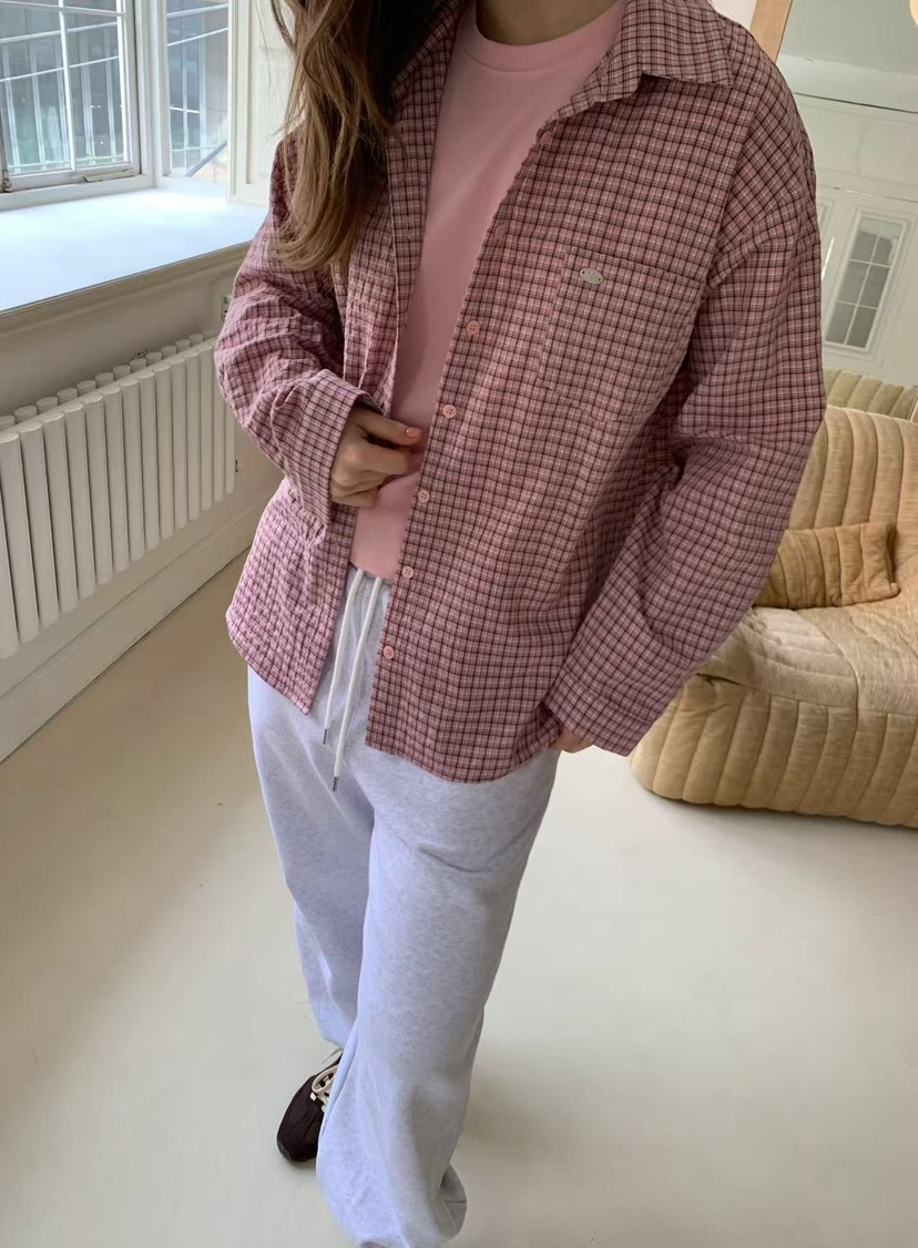 J CRANE-A韓國直郵女士新款職業熱賣時尚襯衫蕾絲衫格子J CRANE襯衫/蕾絲衫