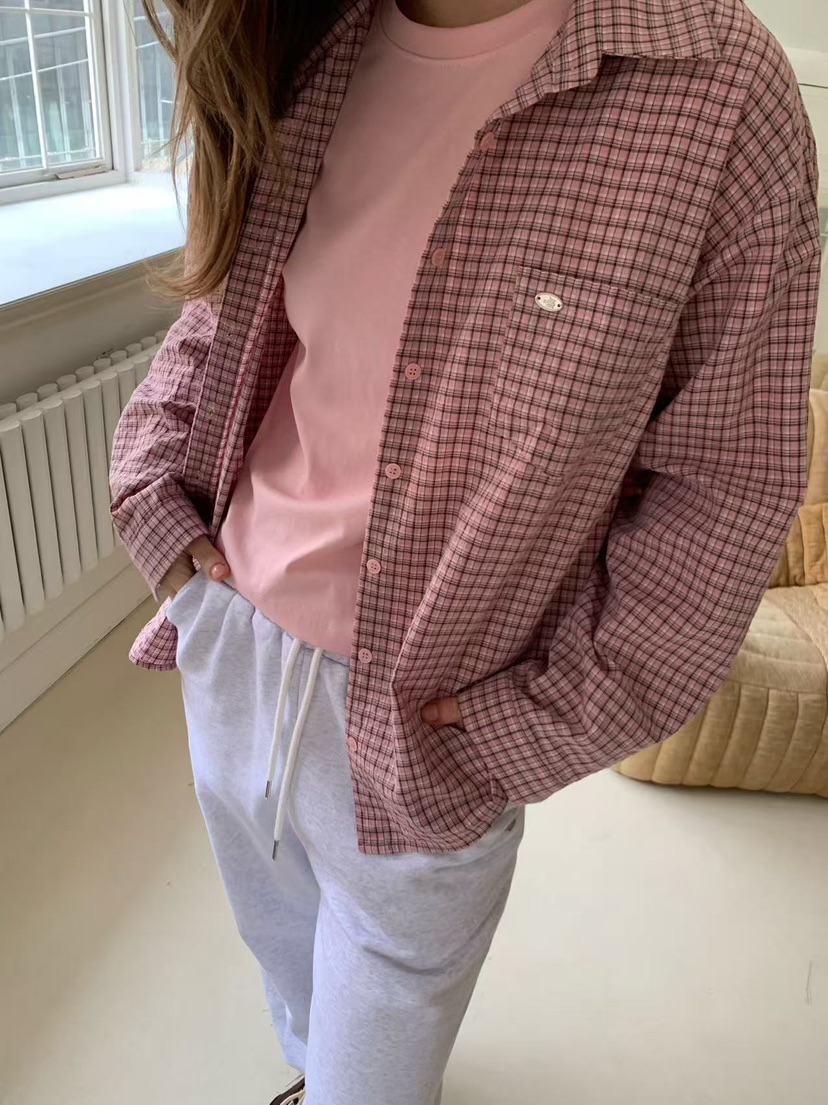 J CRANE-A韓國直郵女士新款職業熱賣時尚襯衫蕾絲衫格子J CRANE襯衫/蕾絲衫圖色1