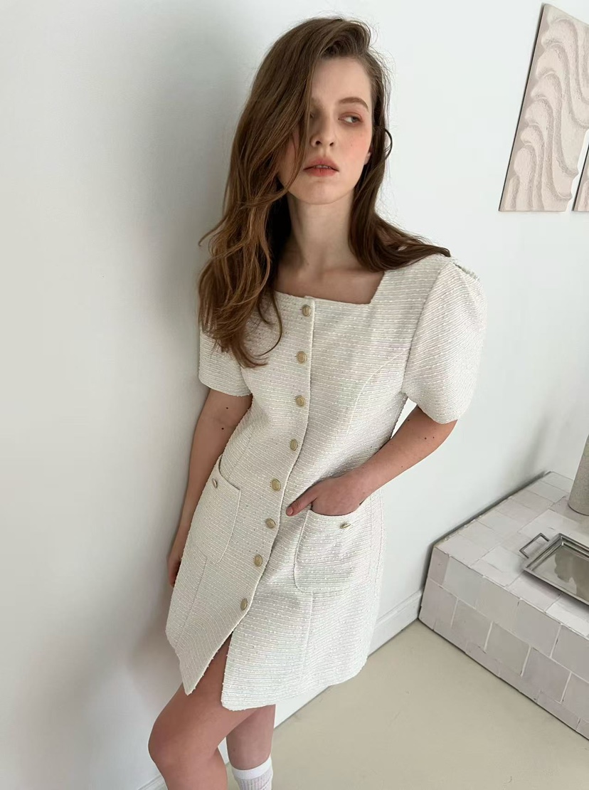 J CRANE-A韓國直郵女裝新品熱賣休閑26春夏連衣裙粗花呢J CRANE連衣裙