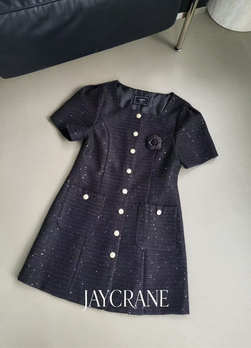 J CRANE-A韓國直郵女裝新品熱賣休閑26春夏連衣裙粗花呢J CRANE連衣裙圖色1