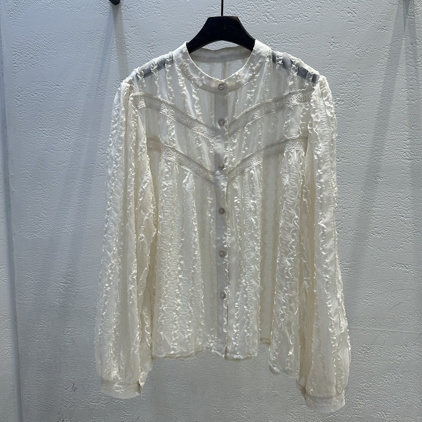 TRIPLE SEVEN韓國東大門代購女裝新款26春夏襯衫蕾絲衫蕾絲TRIPLE SEVEN襯衫/蕾絲衫圖色1