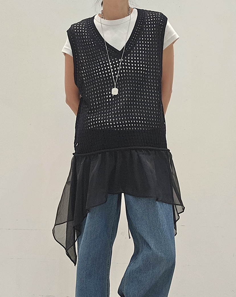 NEOUL韓國直郵實拍女裝新款人氣休閑推薦時尚熱賣吊帶背心NEOUL/ahin雙領標簽吊帶/背心