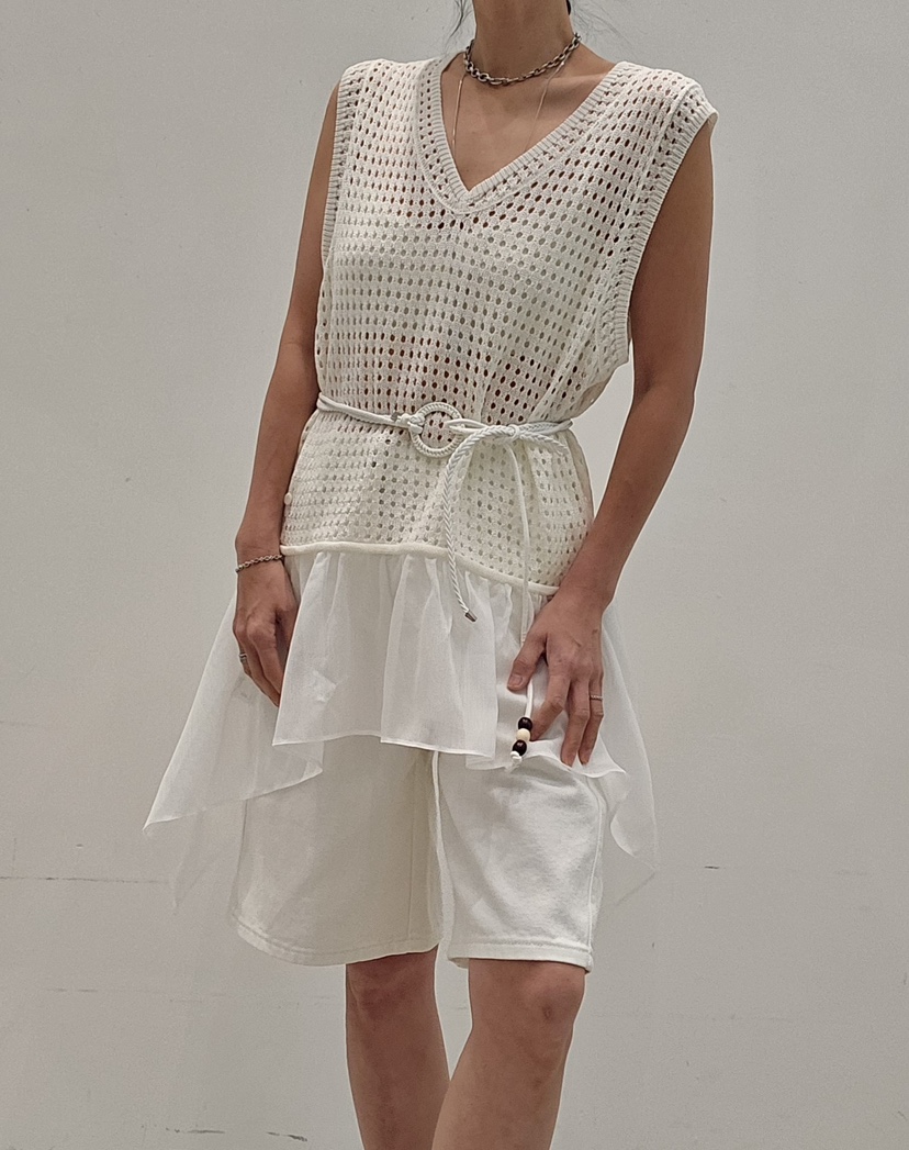 NEOUL韓國直郵實拍女裝新款人氣休閑推薦時尚熱賣吊帶背心NEOUL/ahin雙領標簽吊帶/背心