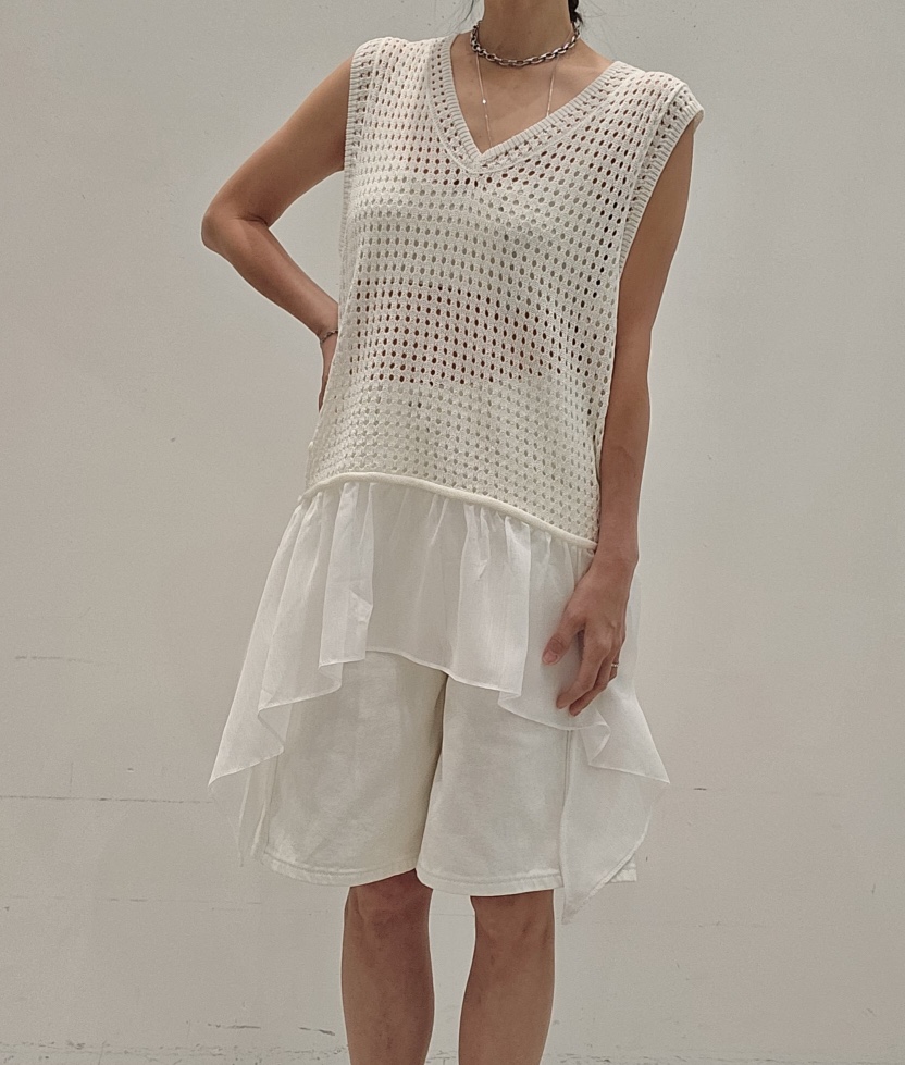 NEOUL韓國直郵實拍女裝新款人氣休閑推薦時尚熱賣吊帶背心NEOUL/ahin雙領標簽吊帶/背心