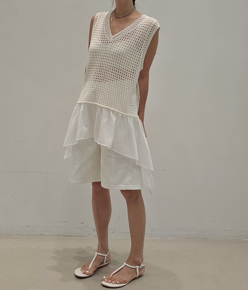 NEOUL韓國直郵實拍女裝新款人氣休閑推薦時尚熱賣吊帶背心NEOUL/ahin雙領標簽吊帶/背心