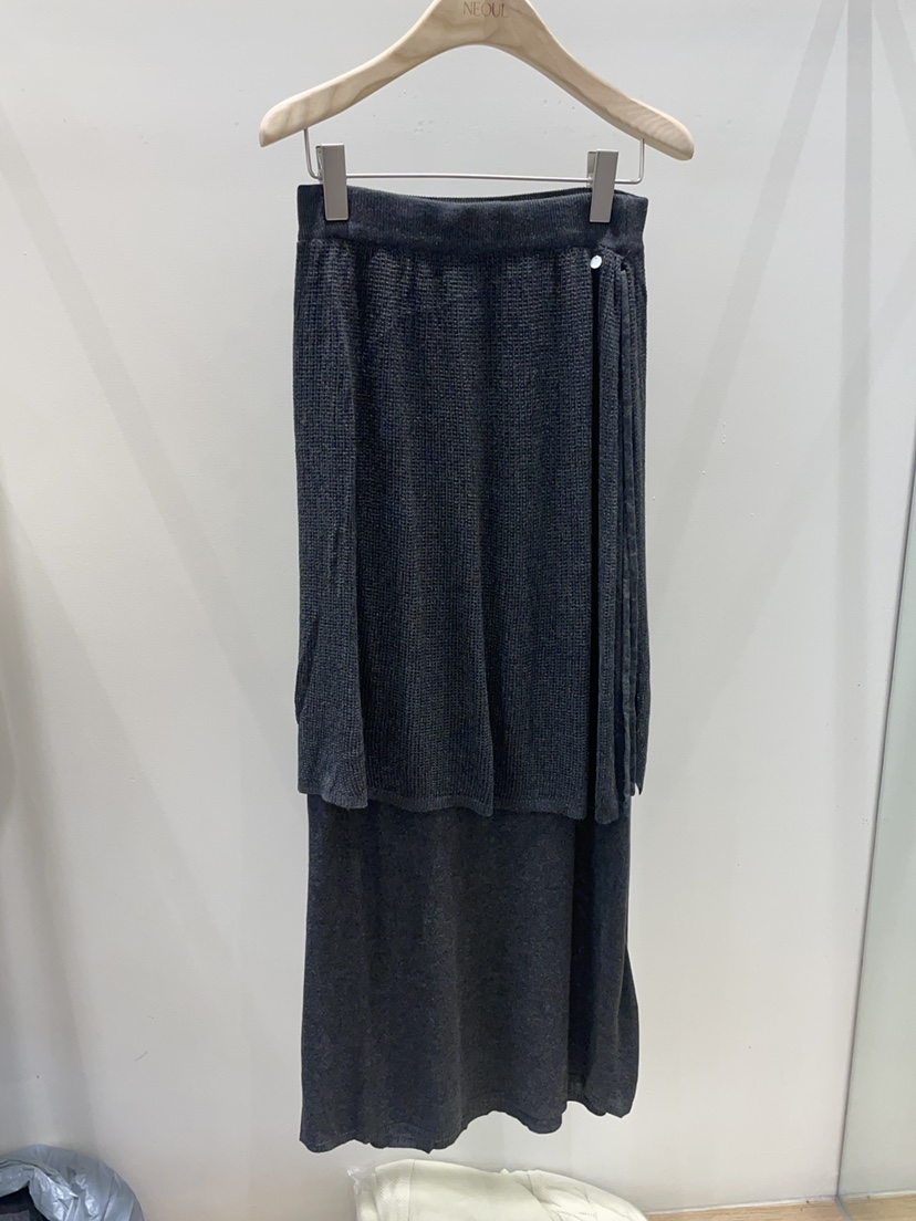 NEOUL韓國直郵女裝新款時尚熱賣人氣26春夏休閑職業長裙披肩NEOUL/ahin雙領標簽長裙