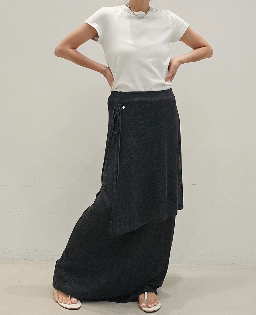 NEOUL韓國直郵女裝新款時尚熱賣人氣26春夏休閑職業長裙披肩NEOUL/ahin雙領標簽長裙