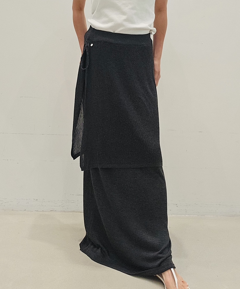 NEOUL韓國直郵女裝新款時尚熱賣人氣26春夏休閑職業長裙披肩NEOUL/ahin雙領標簽長裙