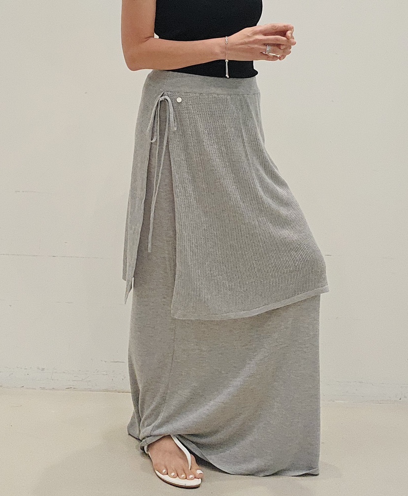 NEOUL韓國直郵女裝新款時尚熱賣人氣26春夏休閑職業長裙披肩NEOUL/ahin雙領標簽長裙