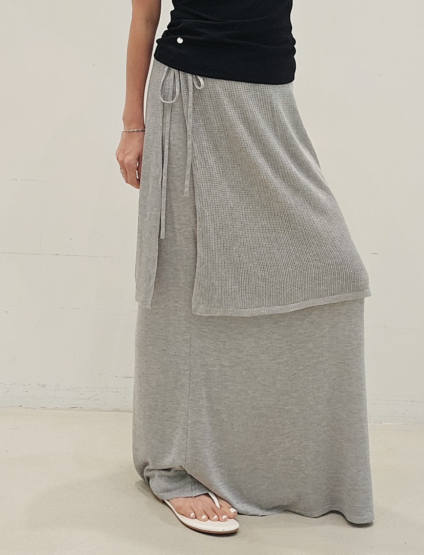 NEOUL韓國直郵女裝新款時尚熱賣人氣26春夏休閑職業長裙披肩NEOUL/ahin雙領標簽長裙