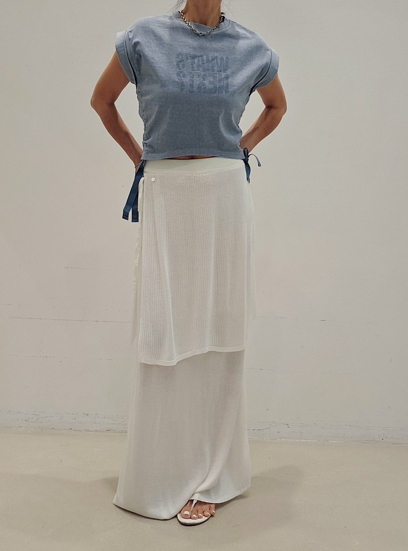 NEOUL韓國直郵女裝新款時尚熱賣人氣26春夏休閑職業長裙披肩NEOUL/ahin雙領標簽長裙