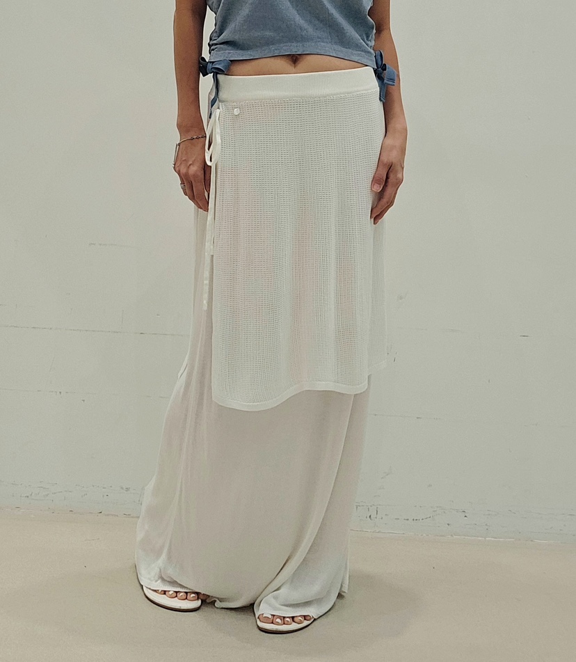 NEOUL韓國直郵女裝新款時尚熱賣人氣26春夏休閑職業長裙披肩NEOUL/ahin雙領標簽長裙圖色3