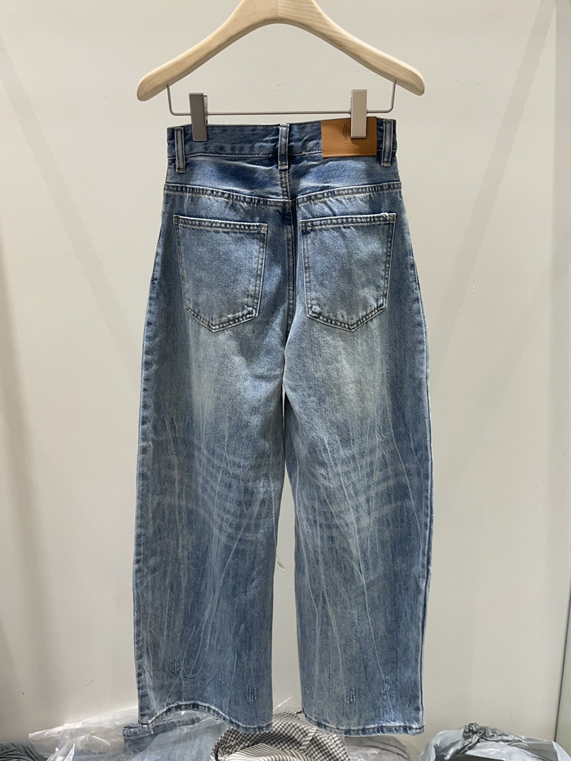 NEOUL韓國東大門代購女士新款26春夏休閑人氣推薦時尚牛仔褲NEOUL/ahin雙領標簽牛仔褲