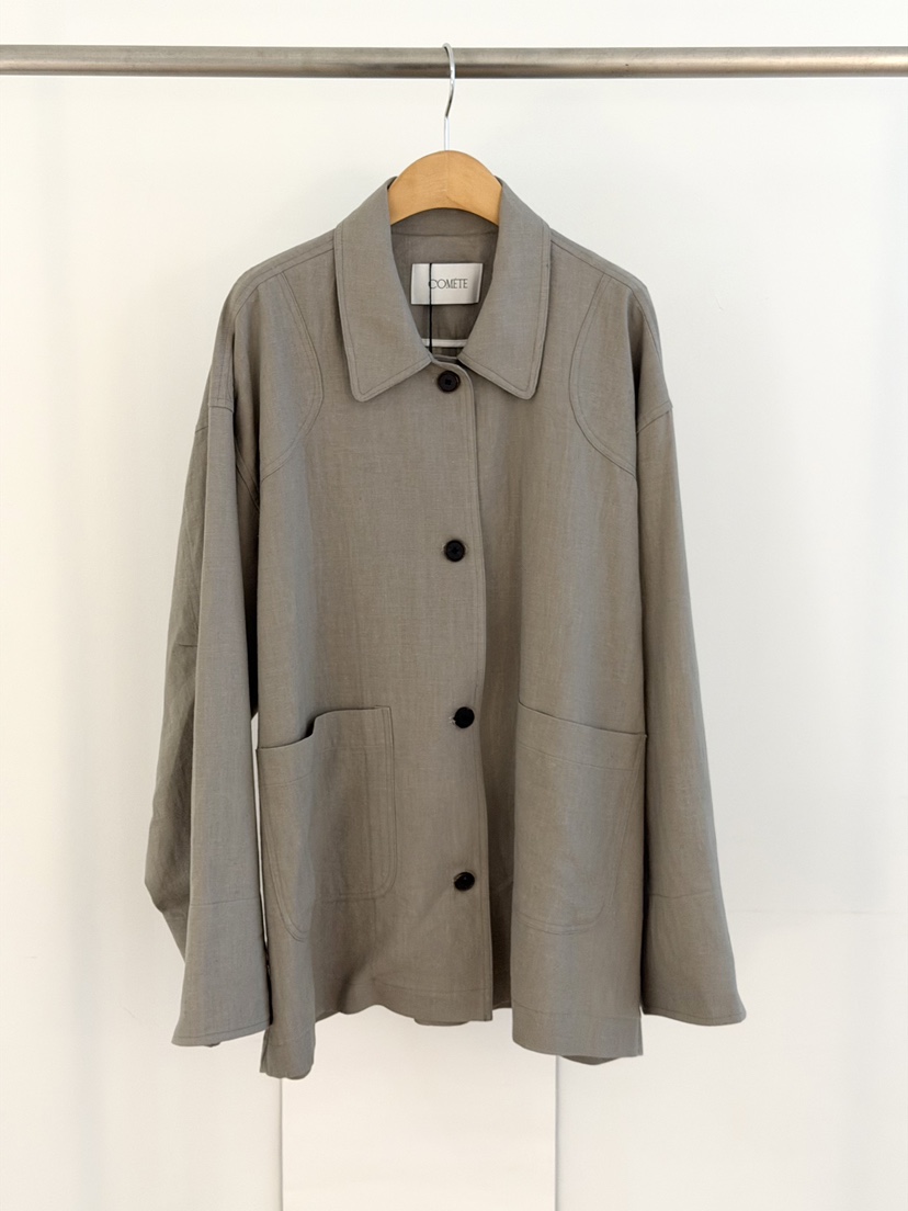 COMETE韓國直郵實拍女裝新款熱賣26春夏休閑時尚夾克亞麻COMETE夾克圖色3