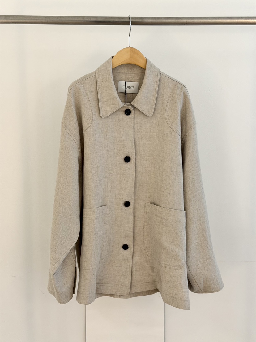 COMETE韓國直郵實拍女裝新款熱賣26春夏休閑時尚夾克亞麻COMETE夾克圖色4