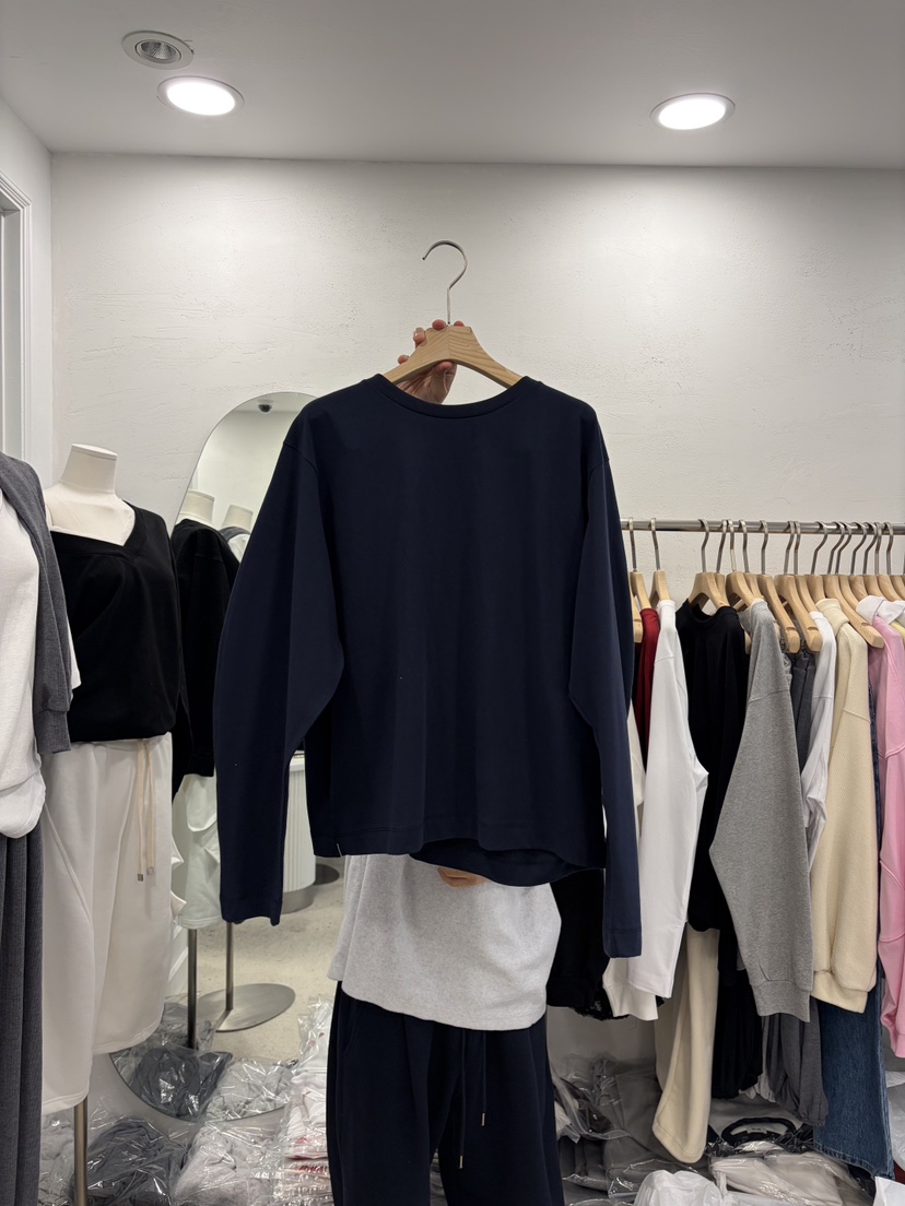 DELICATE韓國直郵女裝新品職業推薦時尚休閑26春夏長袖T恤DELICATE長袖T恤圖色3深藍色