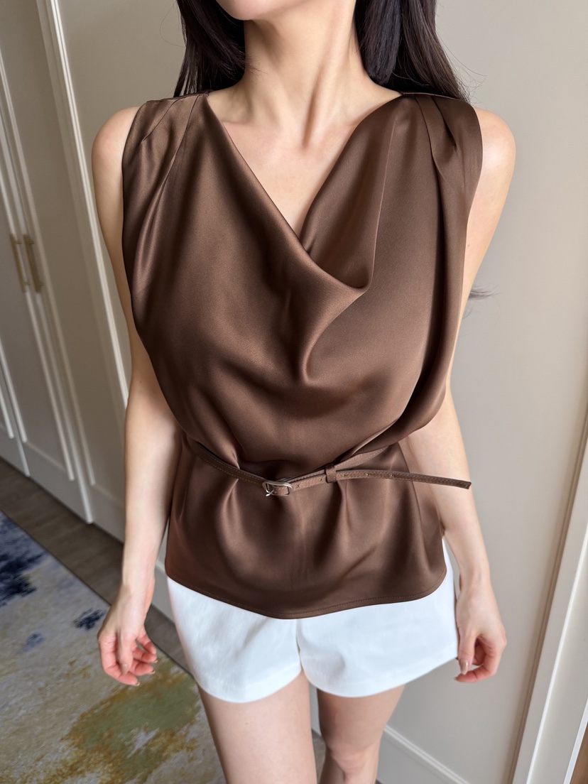 CLOTH韓國直郵女士新品時尚推薦職業休閑襯衫蕾絲衫含腰帶CLOTH襯衫/蕾絲衫