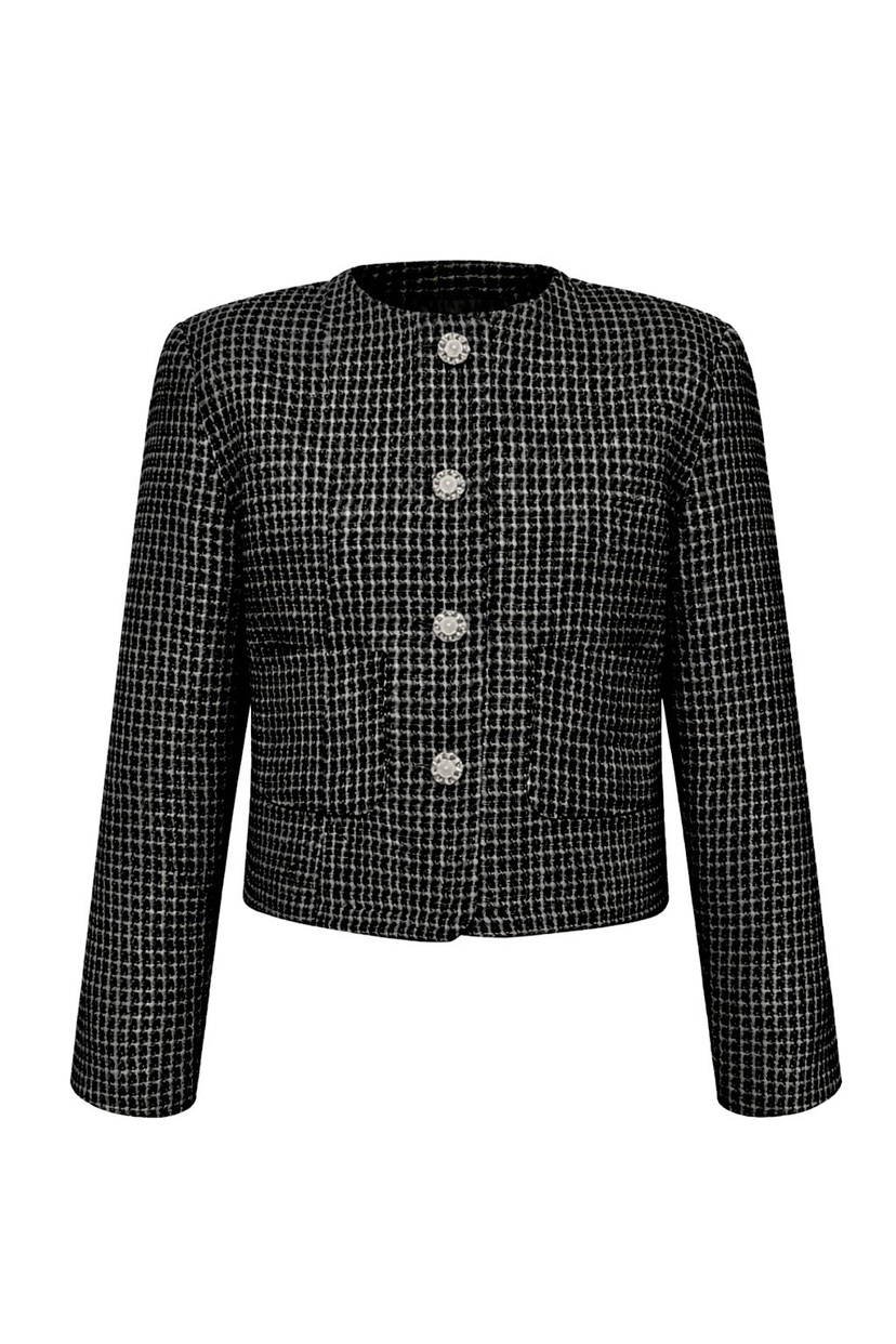 MURREN韓國東大門直郵女裝新品人氣26春夏夾克粗花呢紐扣MURREN夾克圖色2