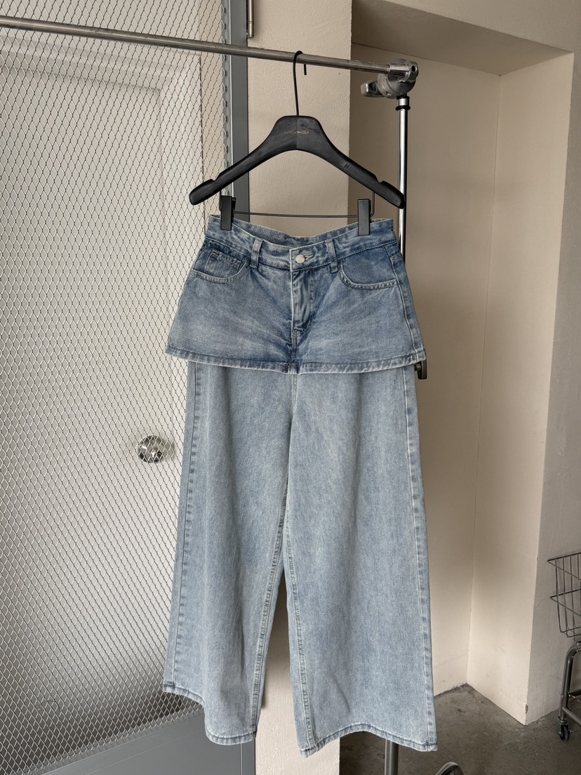 LARCENCICL/BESO韓國代購女士新品26春夏人氣熱賣牛仔褲LARCENCICL/BESO牛仔褲圖色1