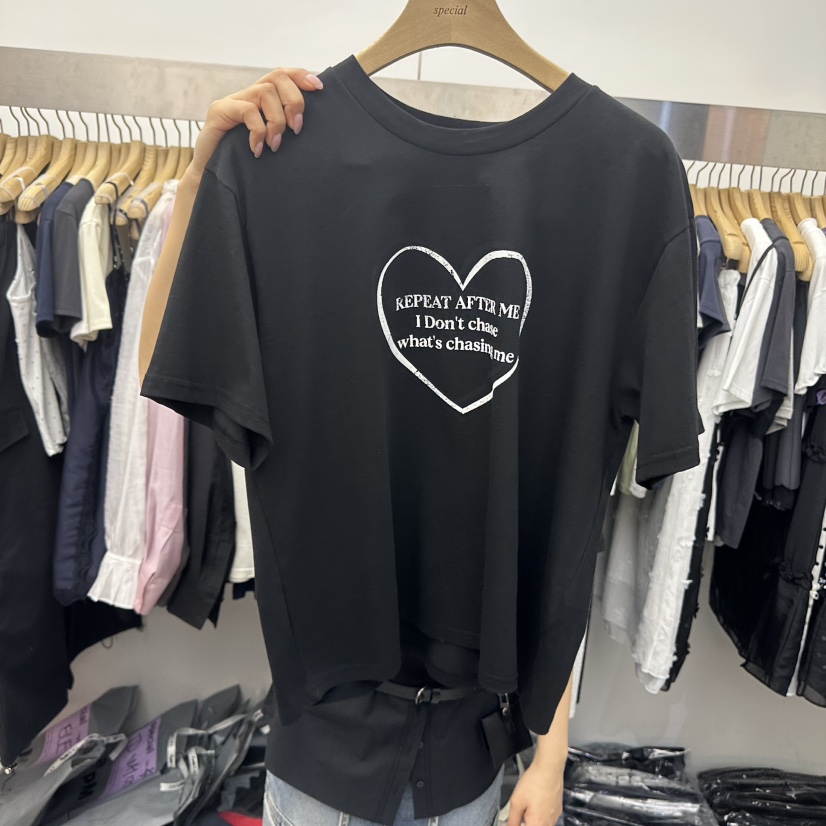 SPECIAL韓國東大門代購女士新品推薦人氣26春夏職業時尚T恤SPECIALT恤圖色4黑色