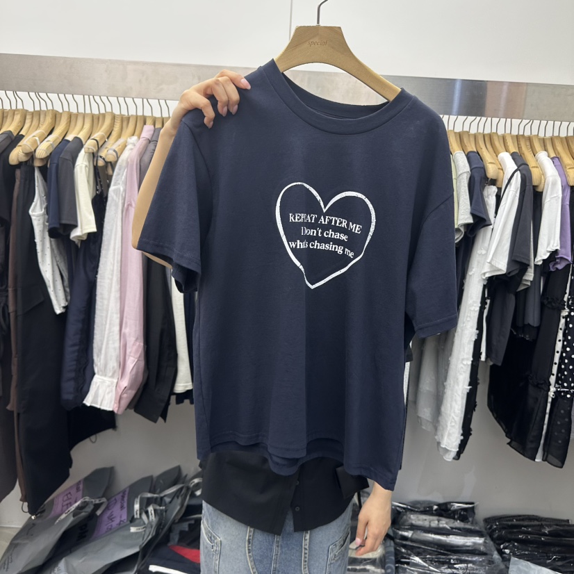 SPECIAL韓國東大門代購女士新品推薦人氣26春夏職業時尚T恤SPECIALT恤圖色5深藍色