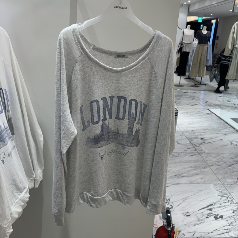 LOW MOMENT韓國代購女士新款職業休閑26春夏長袖T恤寬松LOW MOMENT長袖T恤圖色2