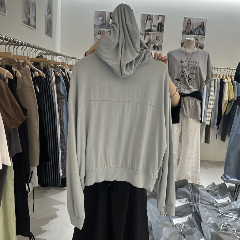 BAGUETTE-P韓國東大門直郵女士新品熱賣夾克拉鏈連帽衫不含內搭天絲BAGUETTE-P夾克