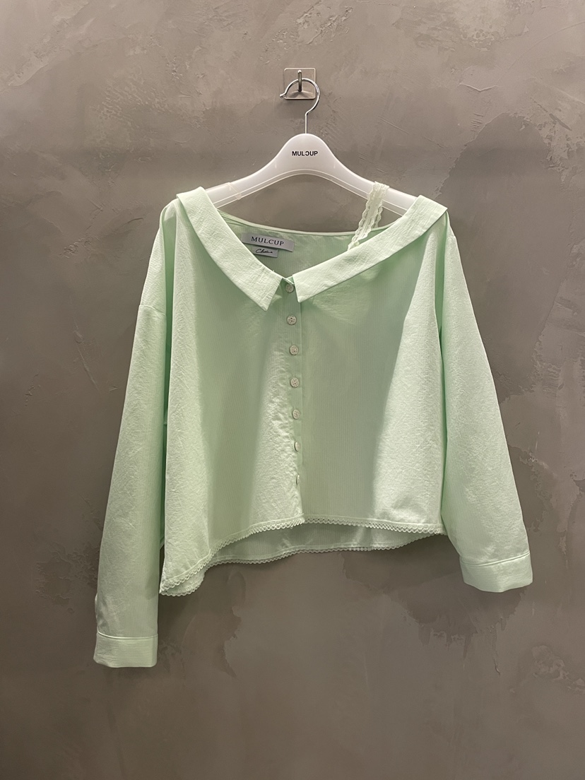 MULCUP韓國東大門代購女士新款26春夏職業推薦襯衫蕾絲衫MULCUP襯衫/蕾絲衫圖色1