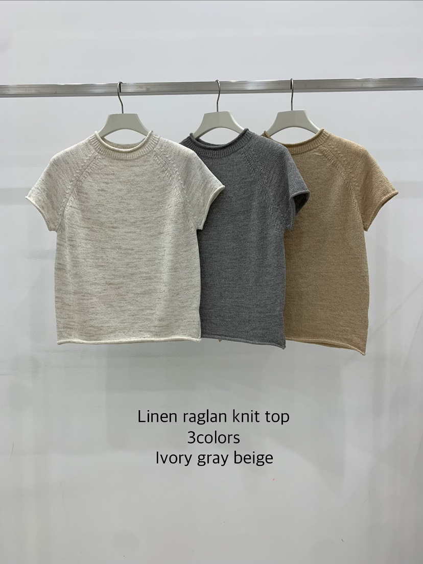 ARVE韓國直郵實拍女士新品26春夏職業推薦針織衫插肩袖亞麻ARVE針織衫