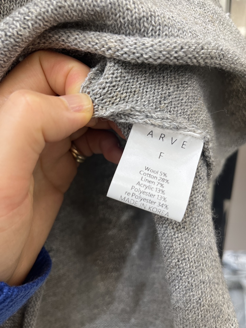 ARVE韓國直郵實拍女士新品26春夏職業推薦針織衫插肩袖亞麻ARVE針織衫