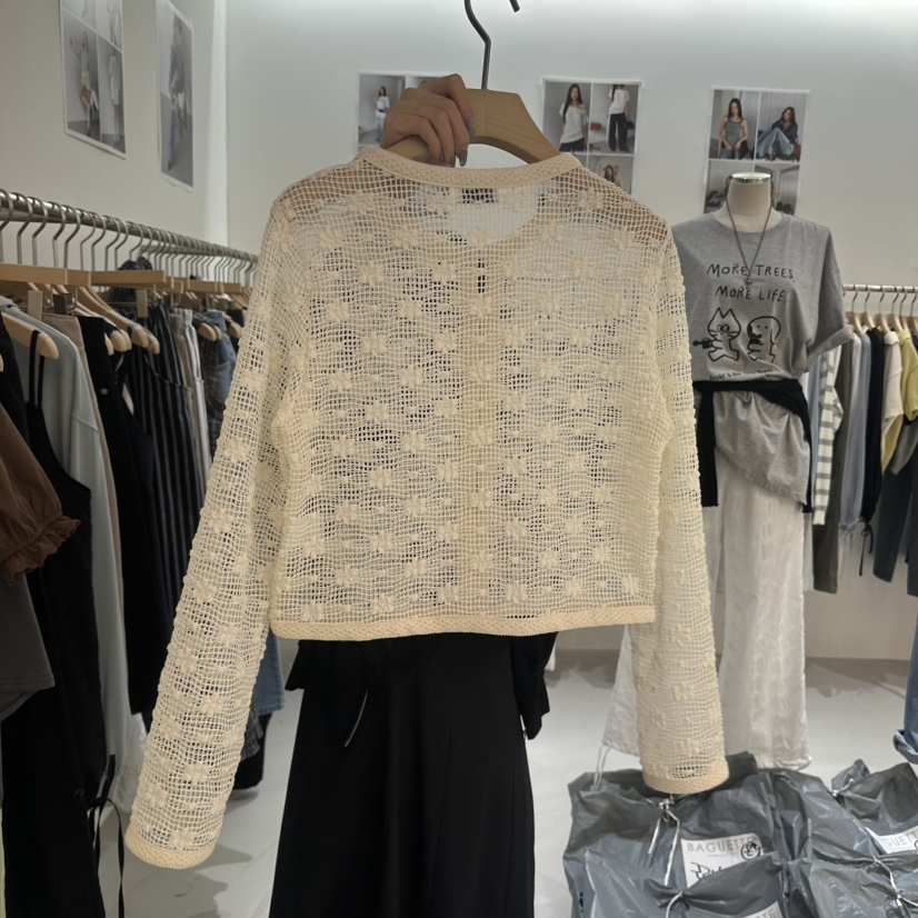 BAGUETTE-P韓國直郵實拍女裝新品熱賣襯衫蕾絲衫不含內搭開衫BAGUETTE-P襯衫/蕾絲衫