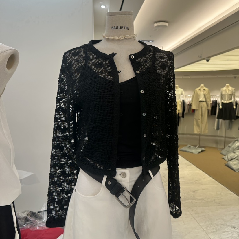 BAGUETTE-P韓國直郵實拍女裝新品熱賣襯衫蕾絲衫不含內搭開衫BAGUETTE-P襯衫/蕾絲衫圖色2