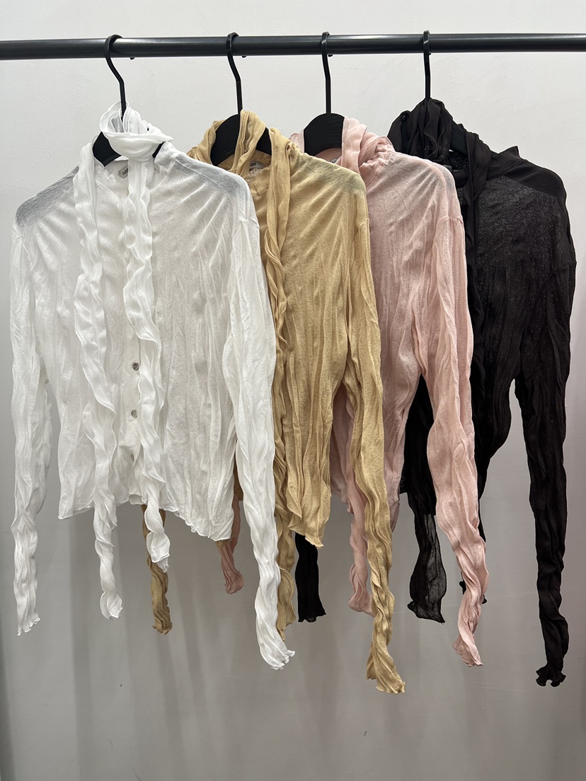 UNANSWERED-MYSTERY/FIFO韓國東大門直郵女士新款休閑襯衫蕾絲衫含脖帶UNANSWERED-MYSTERY/FIFO襯衫/蕾絲衫