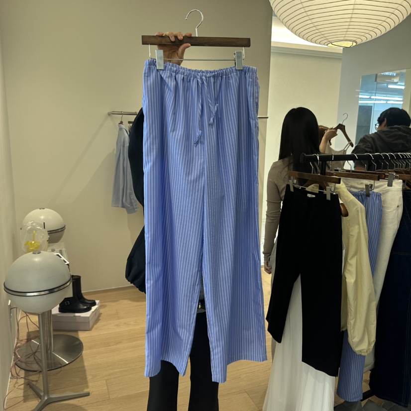 AGO韓國東大門代購女裝新品休閑時尚26春夏休閑褲棉布條紋AGO休閑褲圖色1